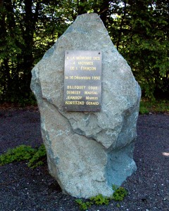 Monument à la mémoire des mineurs morts lors de la catastrophe du puits de lÉtançon (Ronchamp), Cl. N. Barbe, 2002.